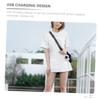 3pcs Hanging Neck Fan Desk Fan Rechargeable Neck Fan Baby Camping Fan with Light Hand Free Fan Personal Fan Neck Cooling Fan Usb Fan White Air Office Lanyard view 2