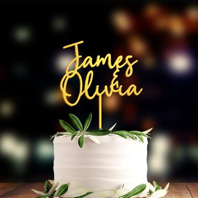 LULLBABYMALL Custom Names Couple Wedding Cake Topper - Wedding Cake Toppers Personalized, Couple Wedding Cake Topper, Cake Topper Decorations, Cake Toppers with Names, Cake Topper for Wedding