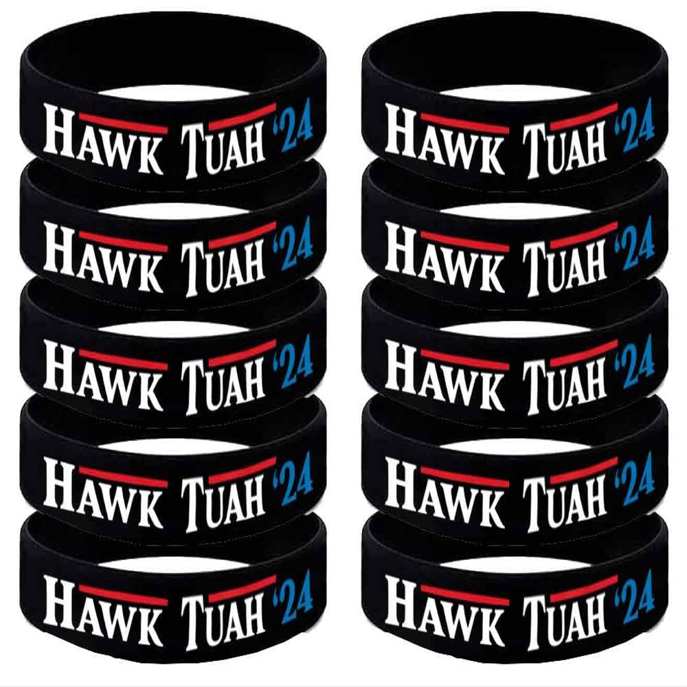 Limecute 10 Pack Hawk Tush Bracelets 2024 Spit on that Thing Rubber Bracelets Silicone Wristbands for Men&Women