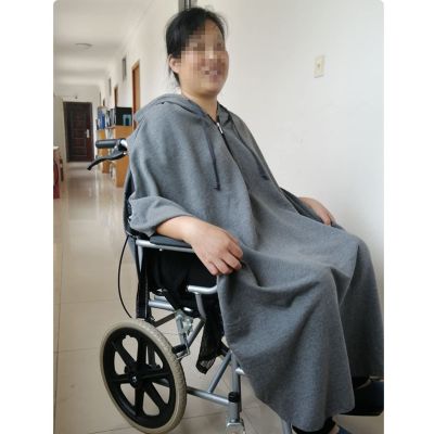 CYHTFGSK Wheelchair Shawl for Men, Wheelchair Blankets for Adults, Wheelchair Coat, Multi-Purpose Shawl, Fall & Winter, Wheelchair Blanket, Warm Elderly Wheelchair Care Shawl, X-Large, Grey
