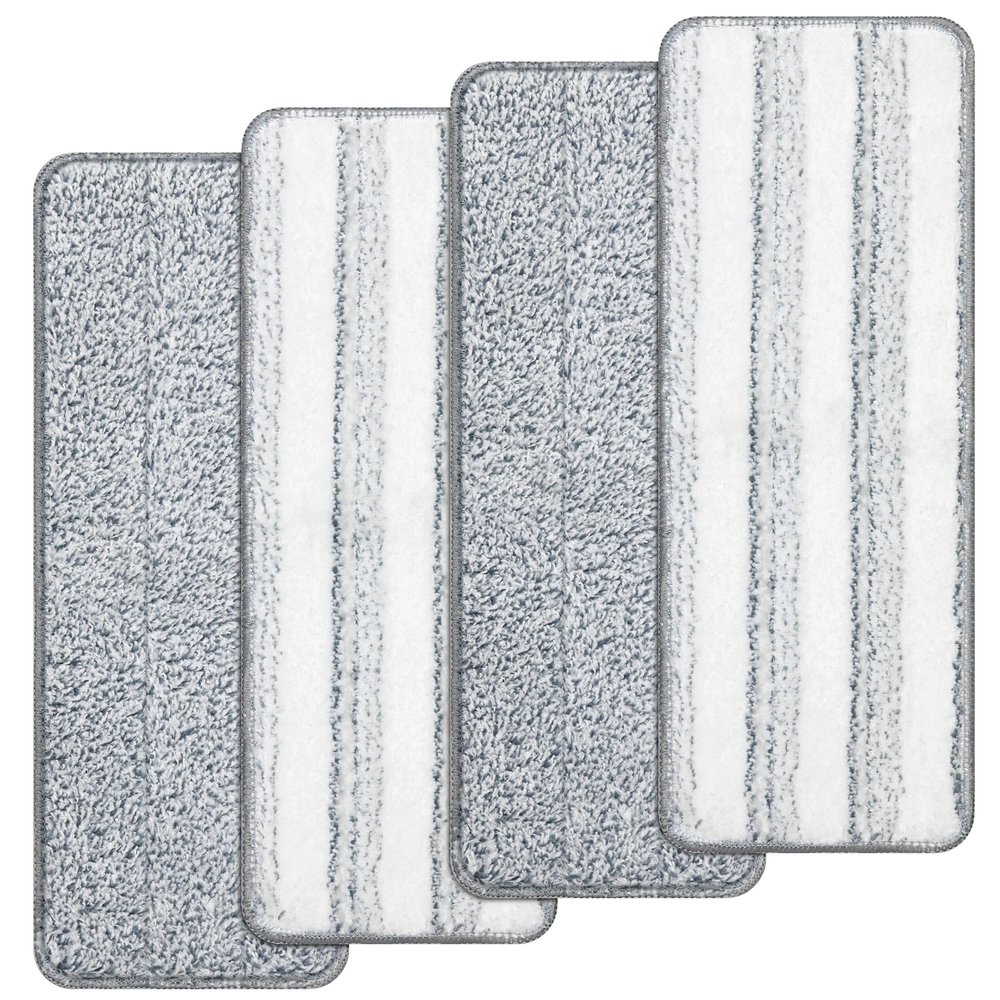 4pcs Microfiber Mop Pads Compatible with Joymoop Mop Replacement Pads for Joy Mop, 13x4.9" Flat Mop Pads Reusable Washable Mop Head Replacement for Joymoop Mop and Bucket with Wringer Set, Mop Pads