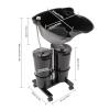 Portable Shampoo Basin, Height-Adjustable Portable Shampoo Basin, Shampoo Basin, Vertical no-bend shampoo basin for Beauty Salon/Barber Shop, Black, double bucket view 3