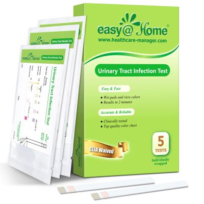 Easy@Home UTI Test Strips: Highly Accurate Urinary Tract Test Kit for Women Men, Bladder Infection Urine Testing, Quick Results, OTC Use (UTI - 5 Pack)