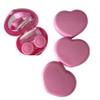 BEDARTIST 4 Packs Heart Shape Contact Lens Cases, Travel Eye Contacts Case Box Holder, Portable Contact Lenses Tweezers Remover Tool Solution Bottle Kit for Daily Outdoor Traveling (Dark Pink) view 1