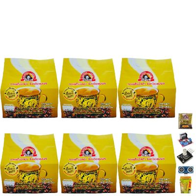Generic 4in1 Thamsing Instant Coffee Mix Safflower OTOP 25 Sachets/Pack (500g) Delicious Snack Roasted Robusta Intense Set 6 By Beautygoodshop [Get Free For You Beauty Gifts], Large