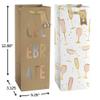 Charming Celebrate Bottle Paper Bags - 12" x 5" (Pack of 2) - Assorted Designs - Perfect for Parties, Holidays, Graduations, and More view 2