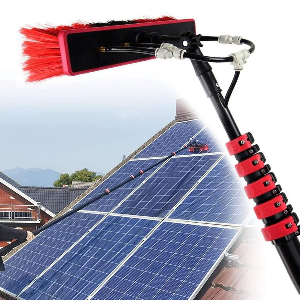 Cleaning Brush Water Fed Pole Kit Extension Pole, Window Washer Wand, Outdoor Window Cleaner Brush Solar Panel Cleaning Tool Washing Tall Glass Cleaning Poles Telescopic Water Fed Brush,30Cm