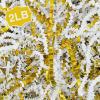 Corlcol 2LB Crinkle Paper Shred Filler for Bag Gift Box Basket Paper Shreded Stuffing Decoration in Party (White & Gold) view 1