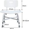 Bathroom Seat, for Elderly Senior Adjustable Height Non-Slip Feet Stool with Backrest Bathtub Chair Bath Bench Shower Stool view 2