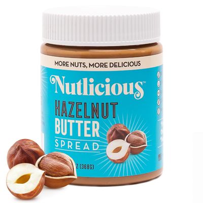 NUTLICIOUS Hazelnut Butter Spread (13 oz), Spreadable Roasted Hazelnuts with Silky-Smooth Texture, Made in the USA, No Palm Oil, 4g of Protein