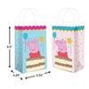 Charming Pink & Blue Peppa Tea Party Printed Kraft Bags - 8" x 5" (Pack of 8) - Perfect for Parties, Gifts & Goodies view 2