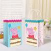 Charming Pink & Blue Peppa Tea Party Printed Kraft Bags - 8" x 5" (Pack of 8) - Perfect for Parties, Gifts & Goodies view 3