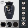 Personalized Cremation Urn for Men & Women Adult Ashes - Engraved Aluminum Urn with Name & Humorous Officially Retired Design - Polished Finish Urn for Terrible Office Humor Remains | Polished Black view 3