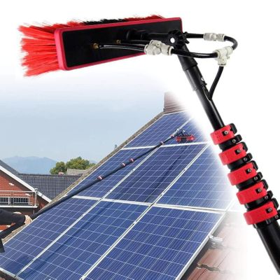 Cleaning Brush Water Fed Pole Kit Extension Pole, Window Washer Wand, Outdoor Window Cleaner Brush Solar Panel Cleaning Tool Washing Tall Glass Cleaning Poles Telescopic Water Fed Brush,30Cm