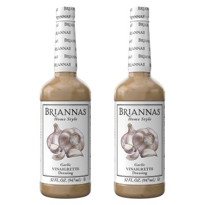 BRIANNAS - Home Style Garlic Vinaigrette Dressing Fine Salad Dressing made with Premium Ingredients - Gluten Free, Vegan, & Kosher Dressing - 32 oz. Bottles - 2 Pack