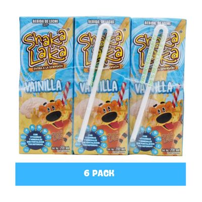 SHAKA LAKA bebida sabor VAINILLA 6.75 fl oz (Pack 6) - Artificially Flavored Milk Drink