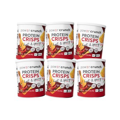 Power Crunch Protein CRISPS, a Potato Style Protein Chip, Hot & Spicy, 12g of protein, 1.05 ounces per serving (Pack of 6)