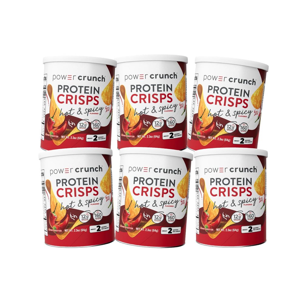 Power Crunch Protein CRISPS, a Potato Style Protein Chip, Hot & Spicy, 12g of protein, 1.05 ounces per serving (Pack of 6)