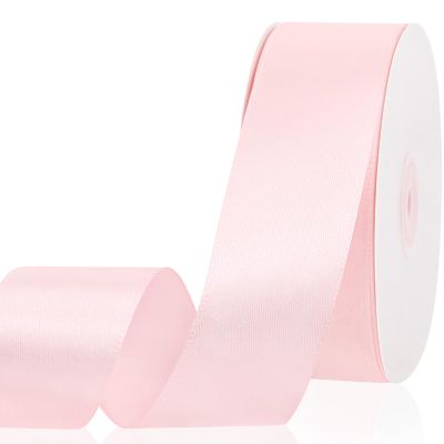 1-1/2 Inch 50 Yards Light Pink Satin Ribbon for Gift Wrapping,Flower Bouquet,Crafts,Balloons,Wedding,Birthday Party,Easter,Mothers Day,Baby Shower Decoration