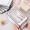 NBEADS 12 Pcs Paper Gift Bags with Transparent Window, Kraft Paper Bags Shopping Bags with Handle 7.09x5.12x9.84 Inch White Gift Bags for Business Wedding Birthday Party Supplies view 3