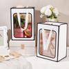 NBEADS 12 Pcs Paper Gift Bags with Transparent Window, Kraft Paper Bags Shopping Bags with Handle 7.09x5.12x9.84 Inch White Gift Bags for Business Wedding Birthday Party Supplies view 4