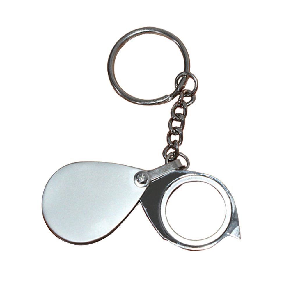 20X Pocket Glass Hand-held With Key Chain Folding Magnifier For Reading Inspection