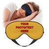 Custom Eye Masks for Sleep Personalized Blindfold Add Your Picture Logo Eyes Mask Blackout Sleeping Cover Adjustable for Women Men Party Play Game Airplane Office Rest, Goldenrod view 1