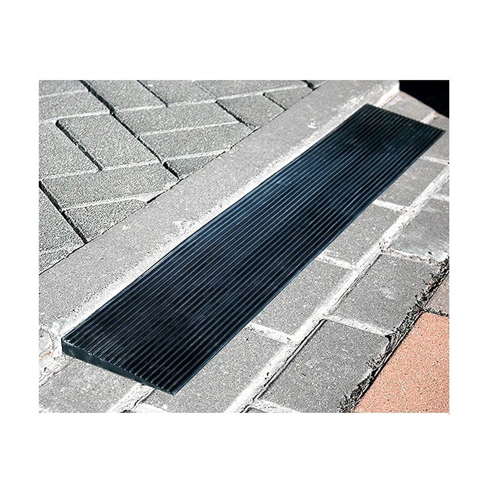 0.8-4.5 cm Rise Rubber Wheelchair Ramp,Cuttable Threshold Ramp,Outdoor Step,Non-Skid Door Onings Mat for Driveway,Sidewalk,Sweeping Robot,90X20X3.5Cm(35.4X7.9X1.4Inch)