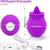 NineLife Basics Easy to Operate Rose Shape Toys Update Model 3 in 1 Rose Toy with Tongue Licking, Thrusting and Vibrating Adult Tools SN3+6 * 1, Roses-purple view 2
