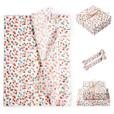 30pcs Polka Dot Tissue Paper - 13.77x19.68in Rainbow Dots Wrapping Paper for Birthday, Wedding, Party Decorations