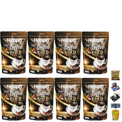 Generic Happy Coffee Gold Thai Instant Date Palm Coffee Coconut Non-Dairy Creamer Low-Sugar 15 Sachets/Pack(225 g). Set 8 By Beautygoodshop [Get Free For You Beauty Gifts], Large