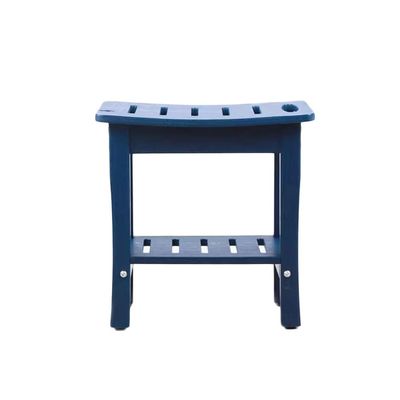 SHADAOYU Multifunctional Bathroom Stool, Waterproof Shower Adult Bathing Stool with Shelf, Non-Slip Bathroom Stool for Shower, Small Stool with Portable Handle(Navy Blue)