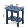 SHADAOYU Multifunctional Bathroom Stool, Waterproof Shower Adult Bathing Stool with Shelf, Non-Slip Bathroom Stool for Shower, Small Stool with Portable Handle(Navy Blue) view 2