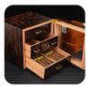 LMFLXOFD Cigar Humidor, Cedar Humidor, Three-Layer Cigar Cabinet with Glass Door, With Thermometer and Humidifier, Can Accommodate 70 Cigars, For Storing and Protection Cigars view 2