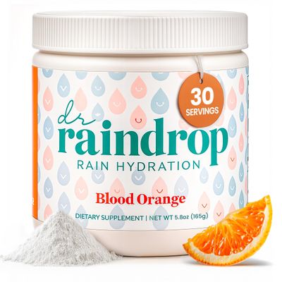 Dr Raindrop Electrolytes Powder, Blood Orange Flavor- No Added Sugar Hydration Drink Mix- GMO Free with Potassium Citrate- Sports Hydration