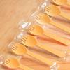 100PCS Disposable Sporks, Individually Packaged Plastic Spork for Cakes, Desserts, Ice Cream, Bread, Fork Spoon for Party, Wedding, Picnics, Buffet (Orange) view 1