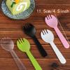 100PCS Disposable Sporks, Individually Packaged Plastic Spork for Cakes, Desserts, Ice Cream, Bread, Fork Spoon for Party, Wedding, Picnics, Buffet (Green) view 2