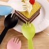 100PCS Disposable Sporks, Individually Packaged Plastic Spork for Cakes, Desserts, Ice Cream, Bread, Fork Spoon for Party, Wedding, Picnics, Buffet (White) view 4