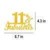 11 & Fabulous Cake Toppers Gold Glitter, Happy 11th Birthday Cake Topper Cheers to 11 Years Old Bday Decoration, Eleven and Fabulous Cake Decorations for 11 Birthday Anniversary Party view 2