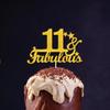 11 & Fabulous Cake Toppers Gold Glitter, Happy 11th Birthday Cake Topper Cheers to 11 Years Old Bday Decoration, Eleven and Fabulous Cake Decorations for 11 Birthday Anniversary Party view 3