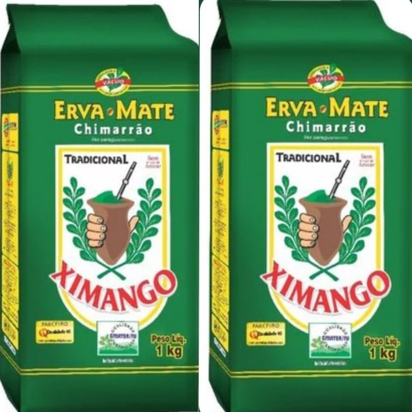 Erva Mate tradicional sem acucar para Chimarrao Brasileiro Ximango | Pack of 2x1Kg | Bundle by Brazil in Texas