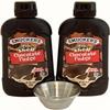 Chicerr Magic Shell Chocolate Fudge Flavor Ice Cream Topping (Two 7.25oz bottles) Bundle with Two Stainless Steel Sauce Cups, 1.5 oz each view 1