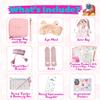 First Period kit for Girls | 22 PC Period Packs for Young Girls First Time | First Period Gift for Teen Girls with Sanitary Pad Storage Bag, Wipes, Bracelet, Eye Mask, Socks and More(Pink) view 2