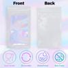 100 Pack Resealable Bags Clear Holographic Bags Smell Proof Packaging Baggies,Mylar Bags for Food Storage,Bags for Small Business,Snack, Cookie, Jewelry Sample, Candy, Gift (White, 2.43.9 inch) view 3