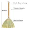 Asian Broom 46 inch - Straw Soft Sweep - Long Handle for Cleaning, Decoration, Wedding-Natural Whisk for House, Garage, Office,Kitchen - Indoor Grass Broom view 3