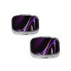 MLMNBVC 2 Pcs Square Pill Box with 2 Compartment Small Pill Organizer Portable Pill Case Vitamin Containers, Travel Essentials 2.2 x 1.6 x 0.7 inches - Elegant Purple High Heels with Lipstick, Black view 1