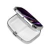 MLMNBVC 2 Pcs Square Pill Box with 2 Compartment Small Pill Organizer Portable Pill Case Vitamin Containers, Travel Essentials 2.2 x 1.6 x 0.7 inches - Elegant Purple High Heels with Lipstick, Black view 2