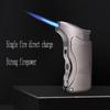 HUZHUAN Cigar Lighter, Refillable Butane Lighter with Cigar Punch, Windproof Portable Lighter, Christmas Birthday Gift (No Fuel Included)(Yellow) view 2