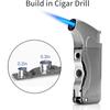 HUZHUAN Cigar Lighter, Refillable Butane Lighter with Cigar Punch, Windproof Portable Lighter, Christmas Birthday Gift (No Fuel Included)(Yellow) view 4