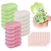 18 Pack Travel Pill Boxes Bulk Small Pill Case Portable Pill Organizer 8 Compartments Pill Box Dispenser Daily Vitamin Jewelry Organizer Travel Must Haveswith(3 Colors with 192 Pcs Labels) view 1